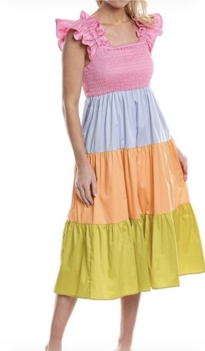 CROSBY by Mollie Burch Bray Midi Dress Size L NWT